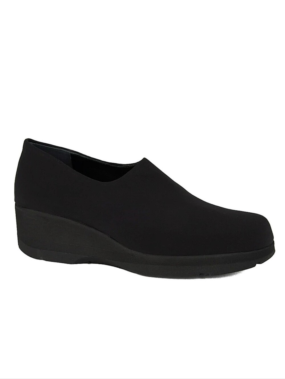 Thierry Rabotin Dream Wedge Black Microfiber Slip-On Shoes